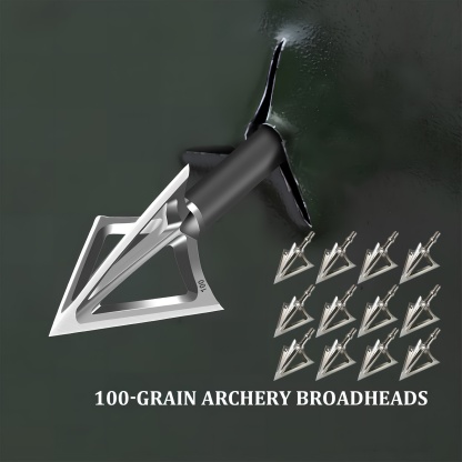 100 Grain Hunting Archery Broadhead - 12 Pack 