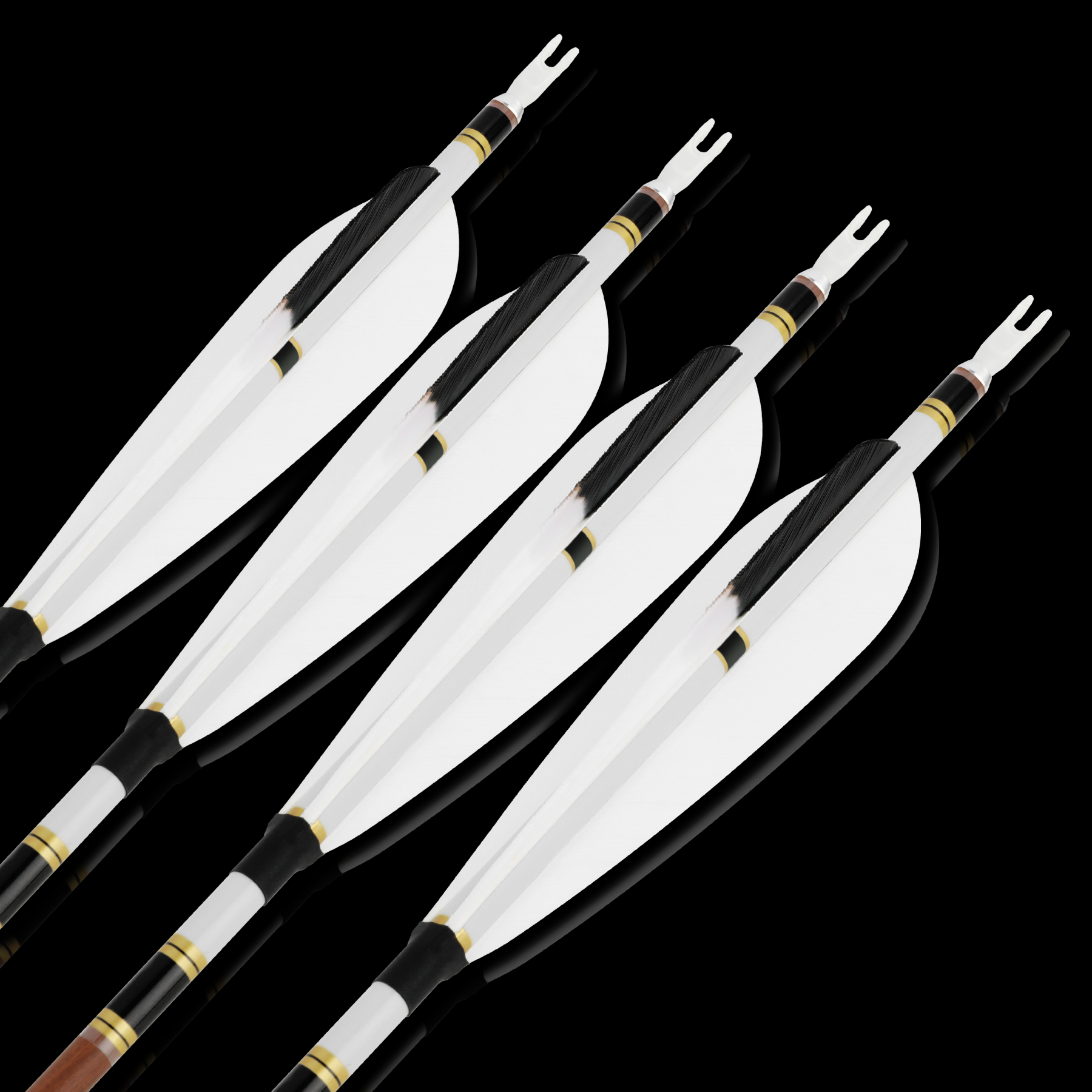 100% Pure Carbon Arrow Natural Fletching Traditional Bow Hunting