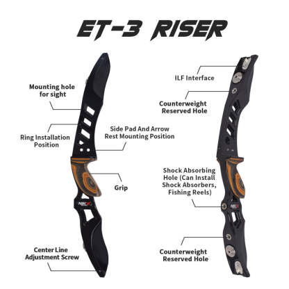 ILF Recurve Bow 20-50lbs Magnesium Alloy Riser Carbon Fiber Limbs