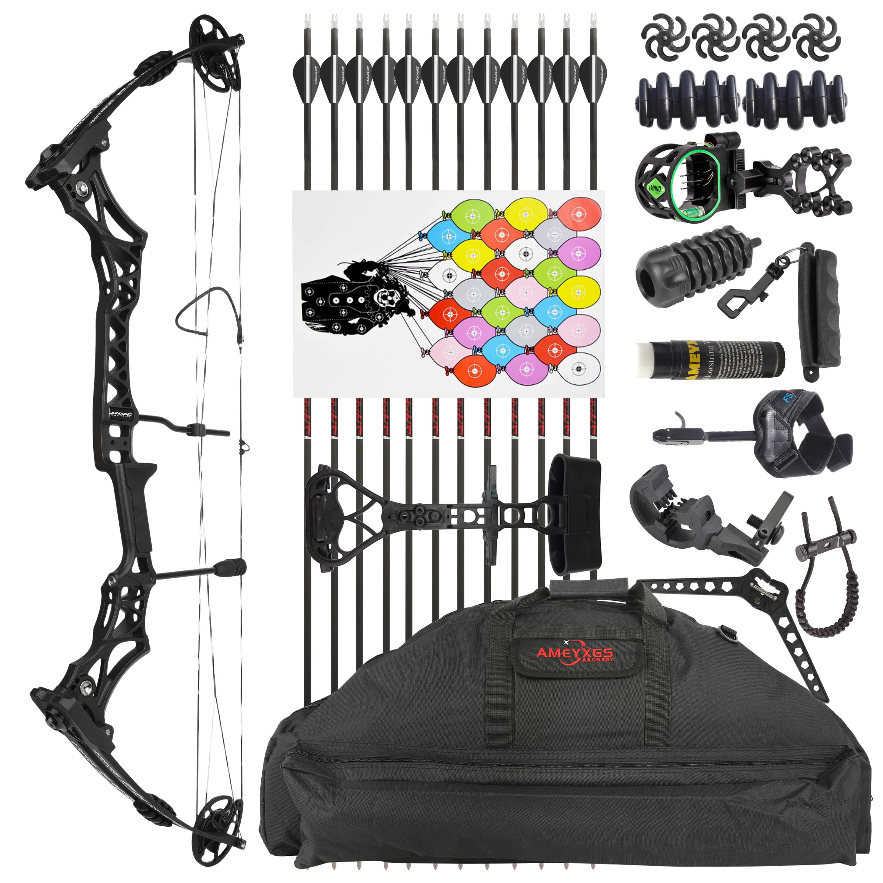 40" Compound Bow 30-55lbs Adjustable  Colorful Multi-color