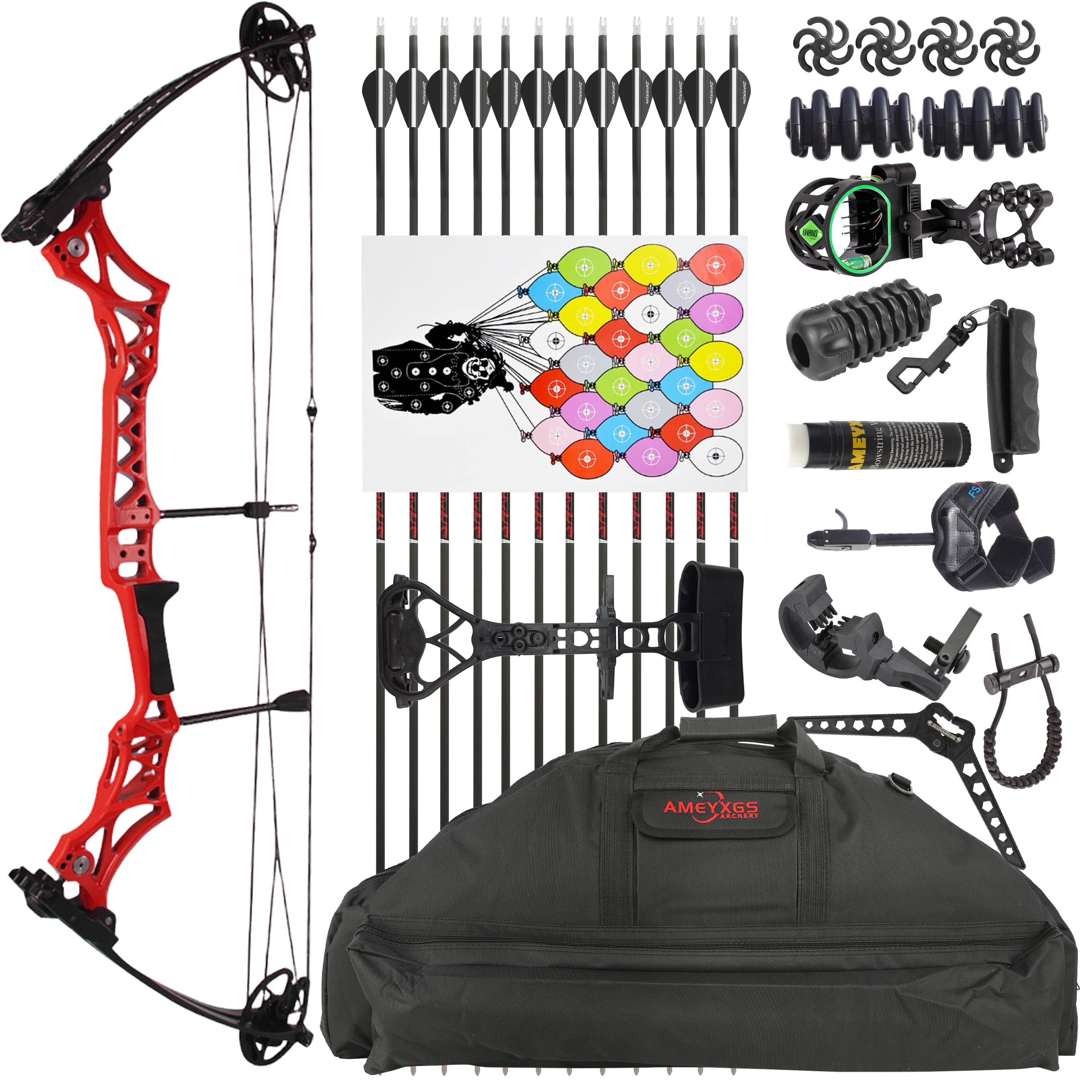 40" Compound Bow 30-55lbs Adjustable  Colorful Multi-color