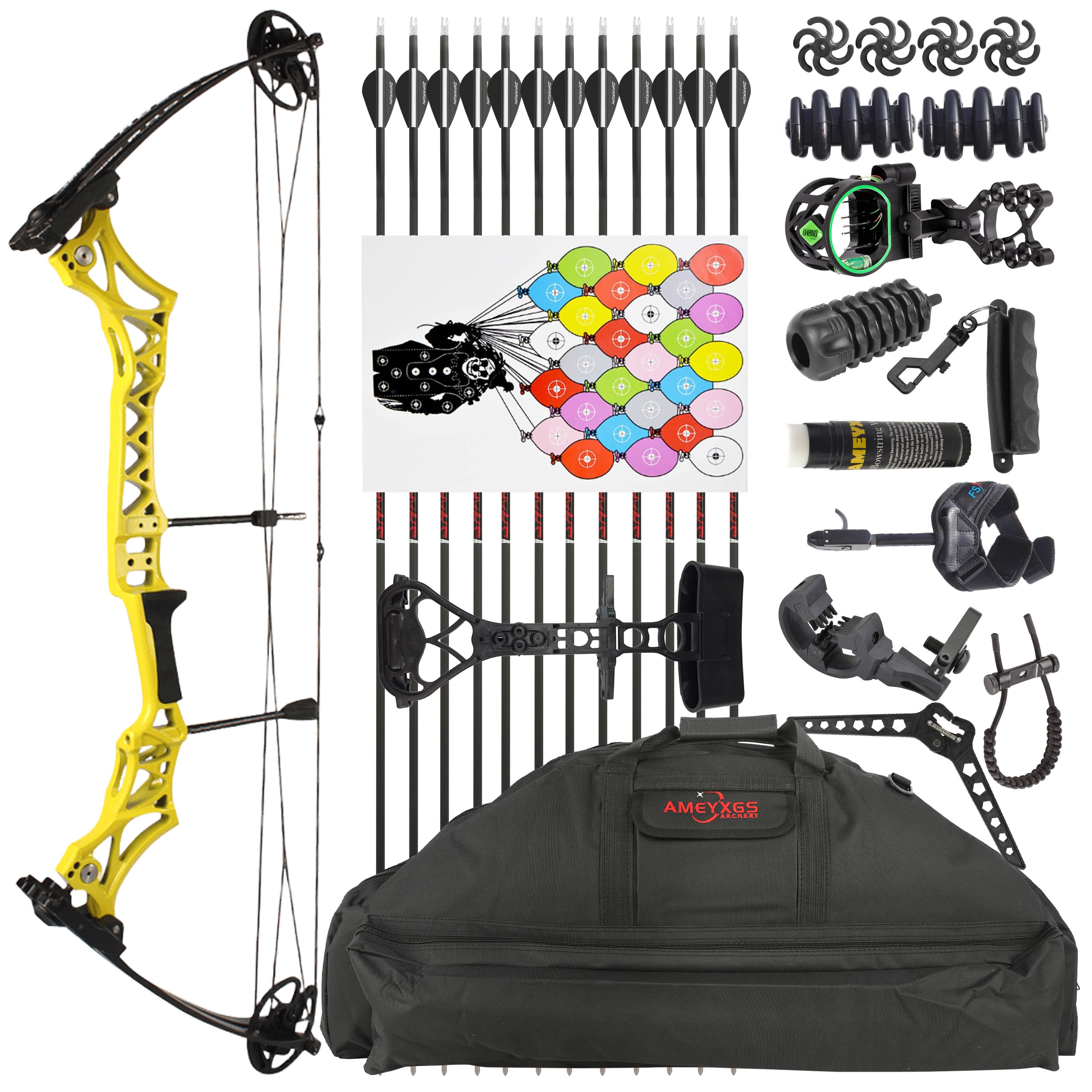 40" Compound Bow 30-55lbs Adjustable  Colorful Multi-color