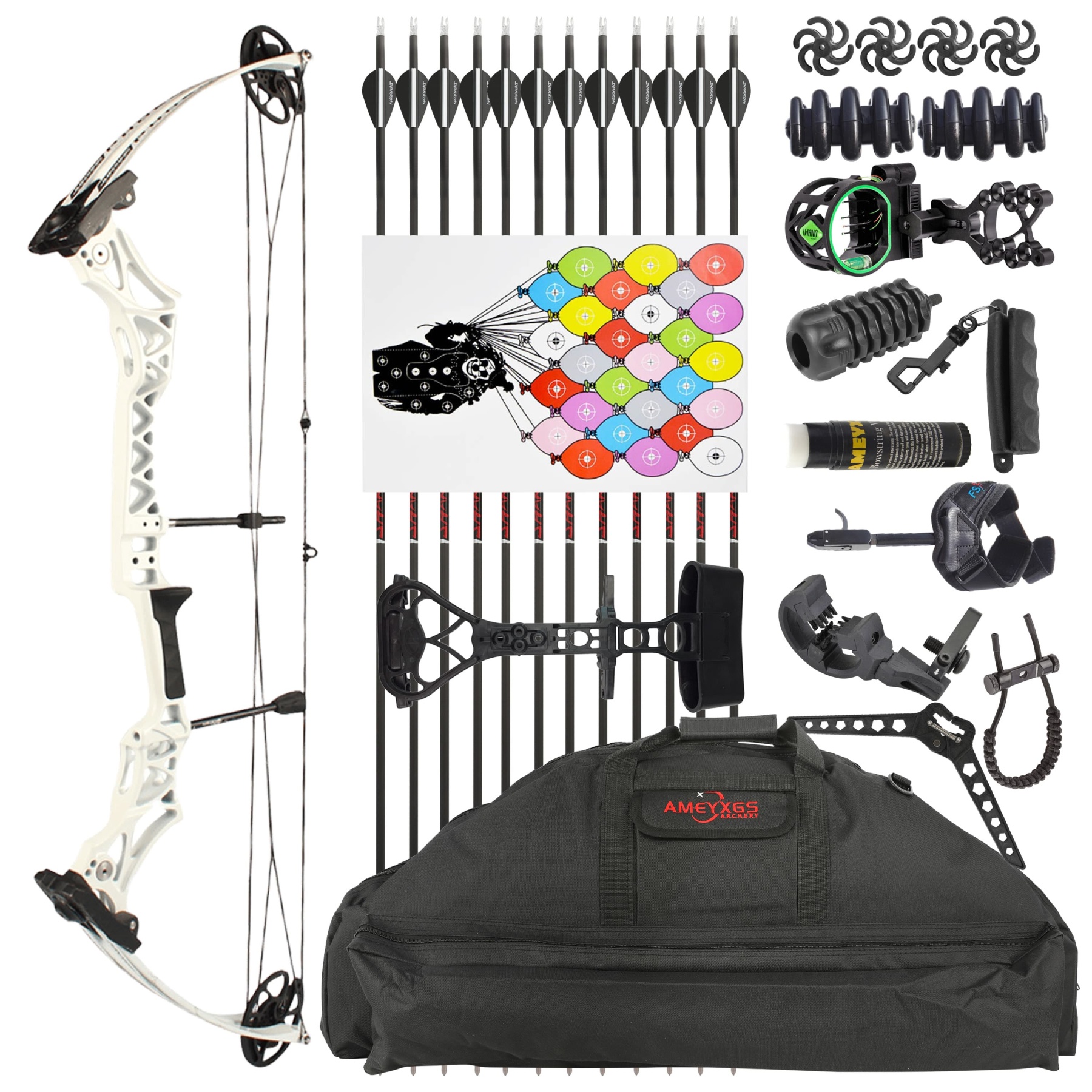 40" Compound Bow 30-55lbs Adjustable  Colorful Multi-color