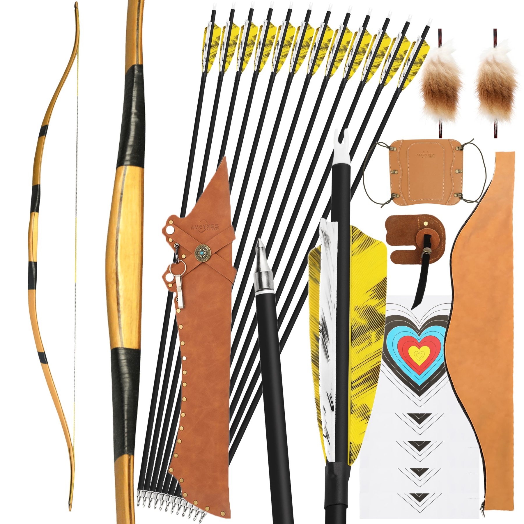 Handmade Laminated Longbow | 20-40 lbs Custom Draw Weight | Traditional Archery