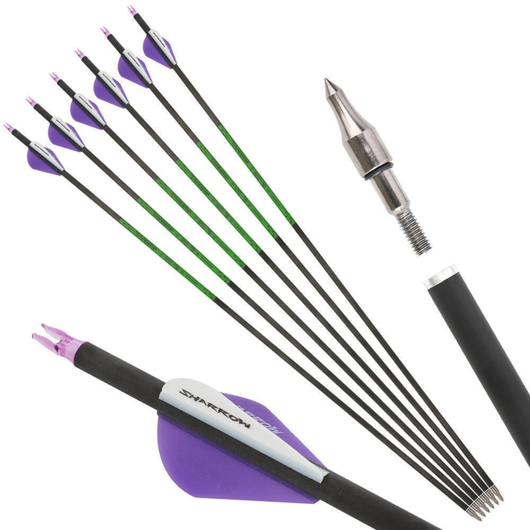 30" Carbon Archery Arrows SP300-800 with Screw-In Field Tips