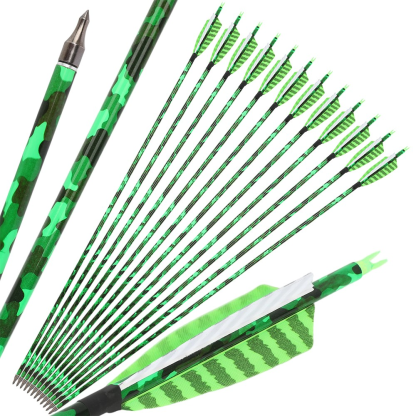 30" Spine 500 Carbon Arrows with Turkey Feather 12pcs