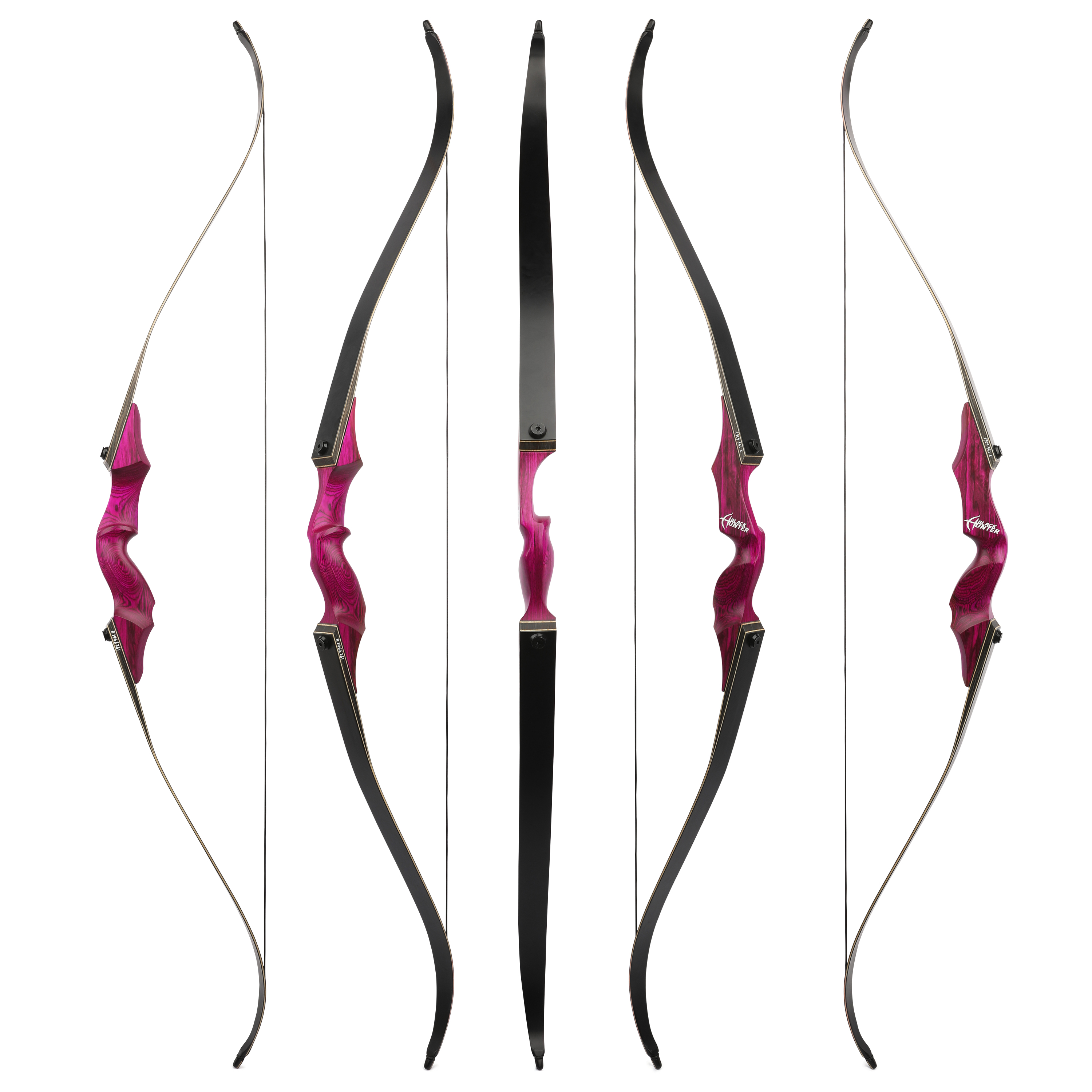 Blackhunter Recurve Bow Set with Fiberglass Limbs & Bamboo Core (60 lbs)