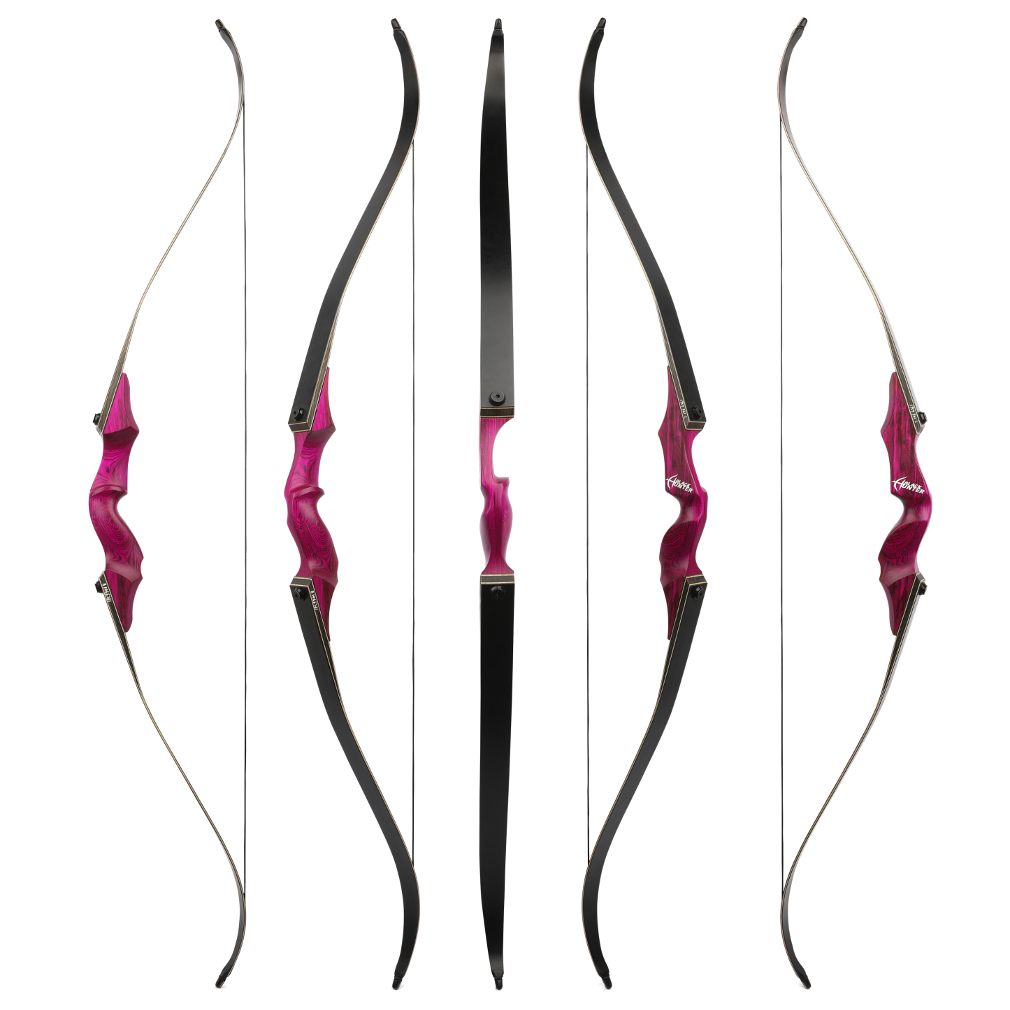 Blackhunter Recurve Bow Set with Fiberglass Limbs & Bamboo Core (60 lbs)