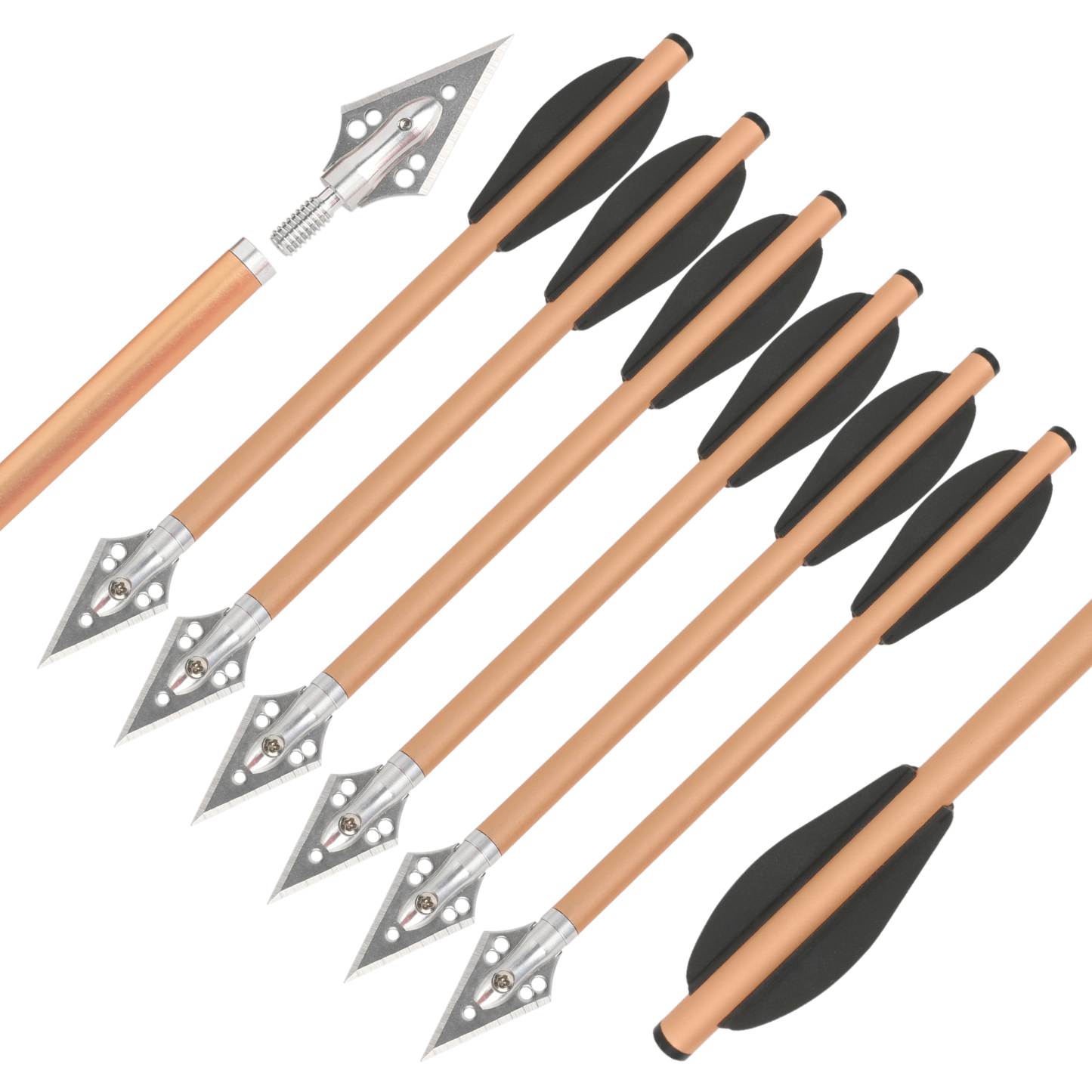 AMEYXGS 6.3"Arrow Bolts Aluminum Arrow Mini Bow Hunting Archery 24X 