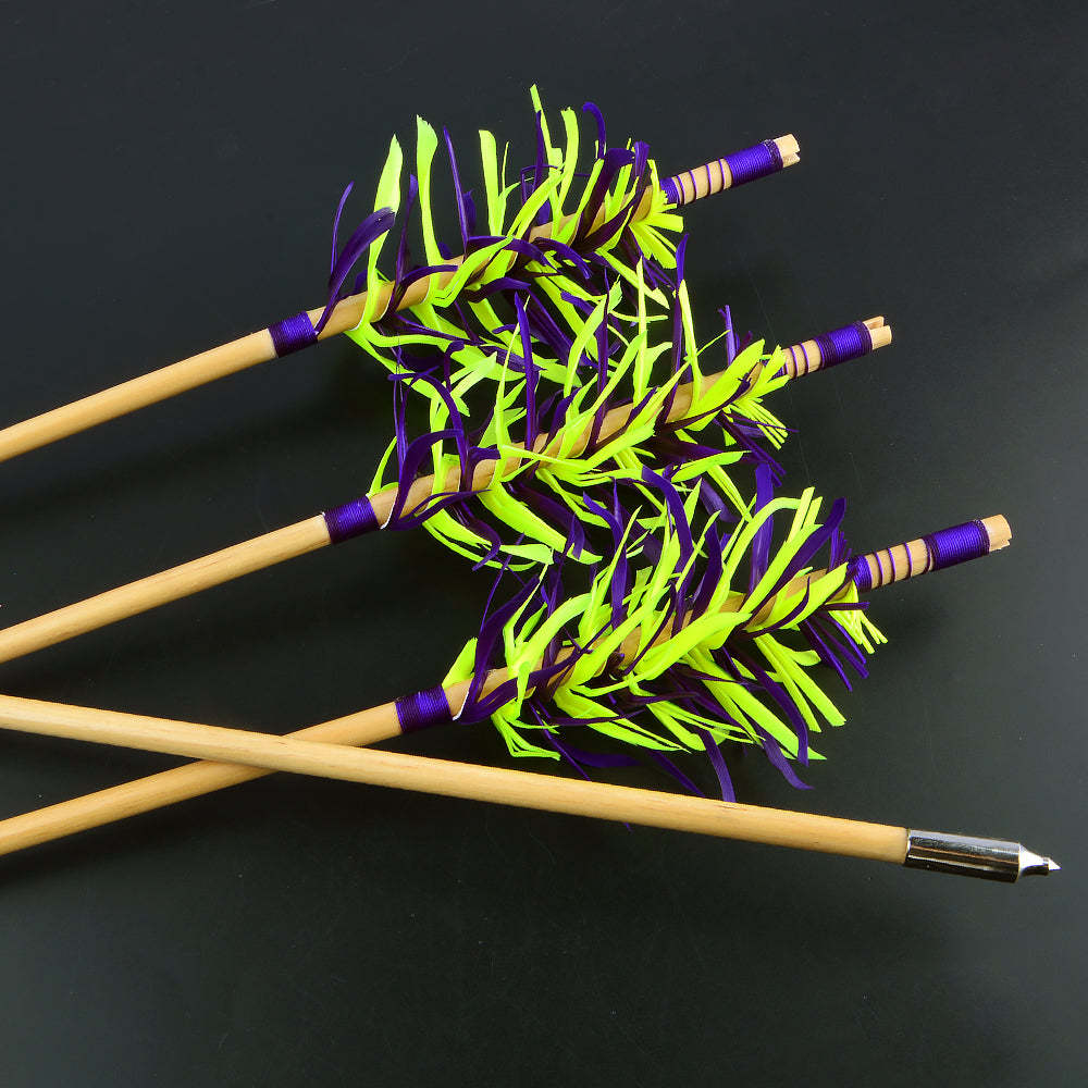 🎯DIY Handmade Archery Flu-Flu Wooden Arrows-AMEYXGS Archery