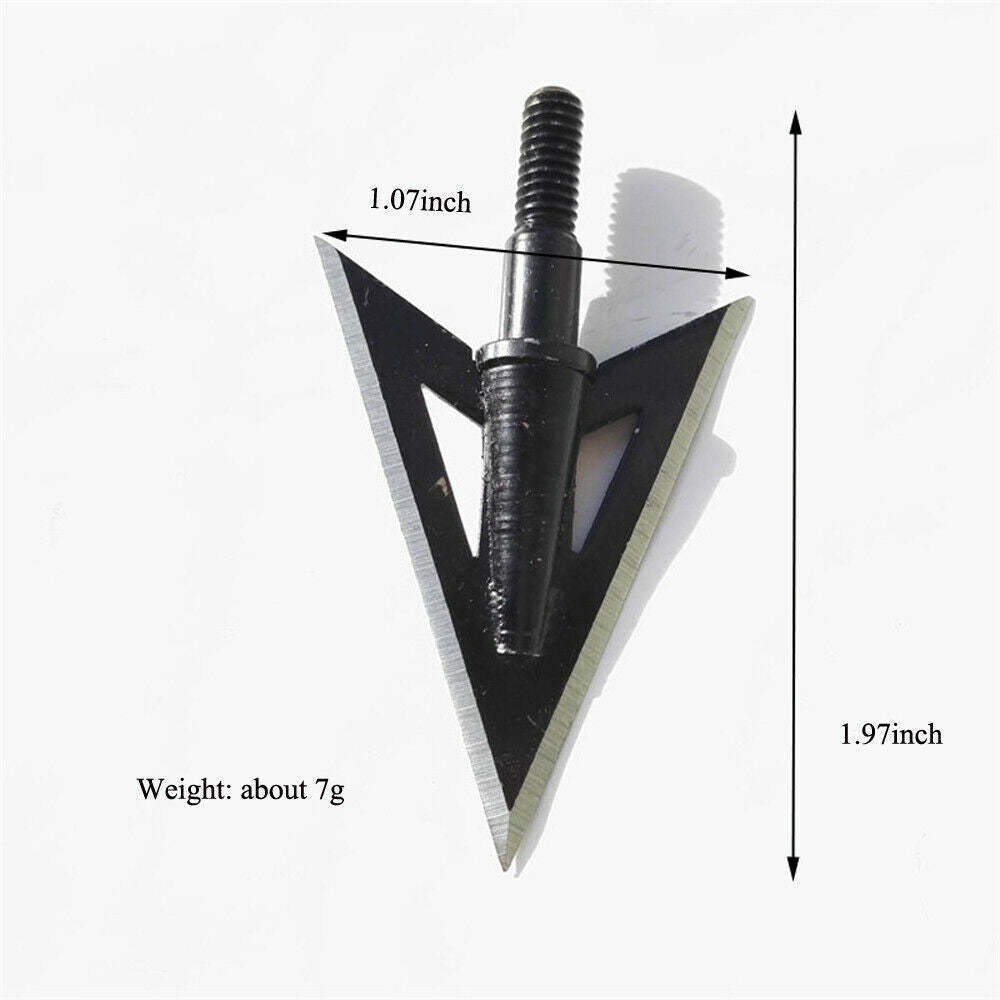 🎯12pcs Arrowheads Broadheads + Box Archery Hunting Bow-AMEYXGS Archery