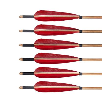 🎯12pcs Bamboo Arrows Handmade Archery Arrows-AMEYXGS Archery