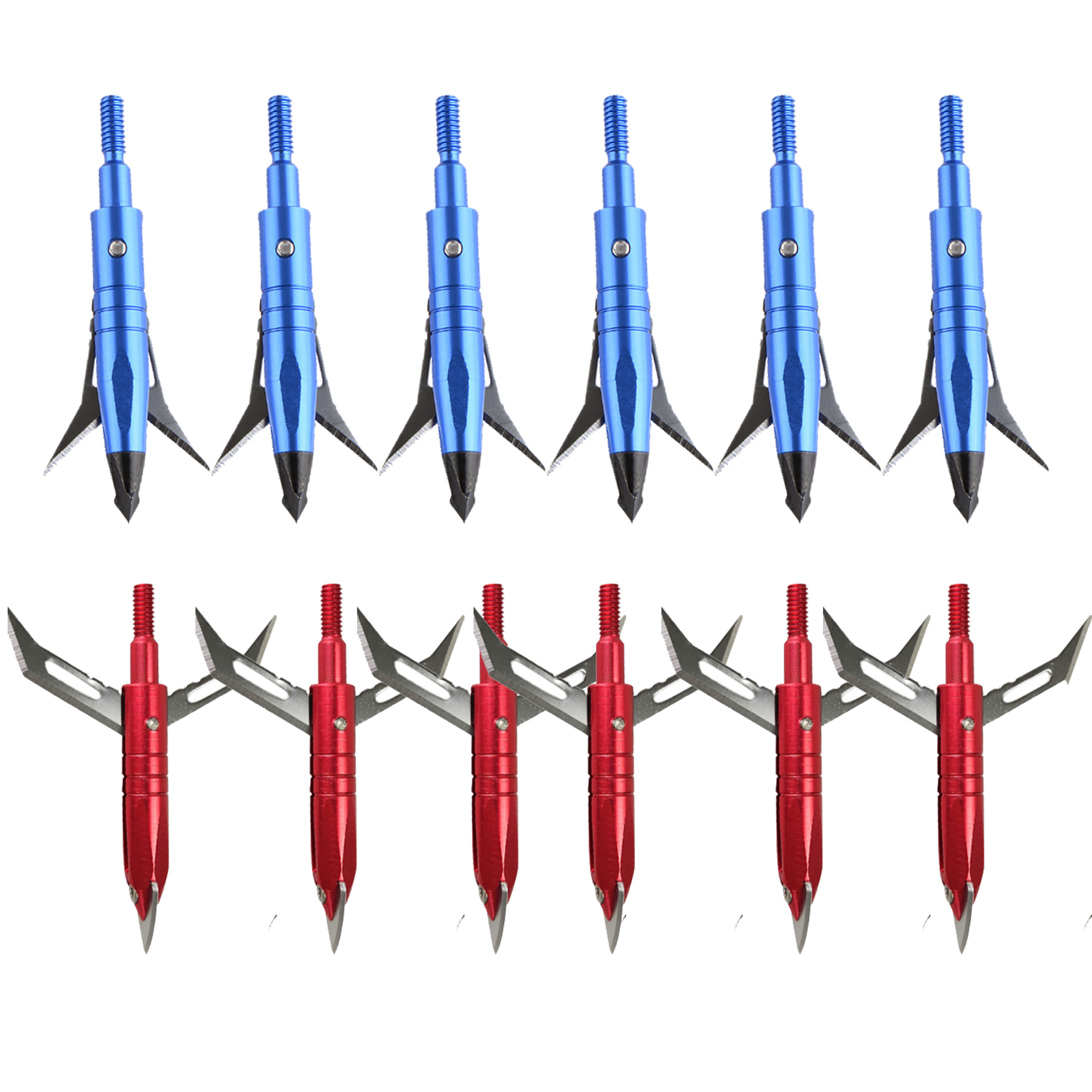 12pcs Mechanical Expandable Arrowheads (2.2" Cut) with Storage Case