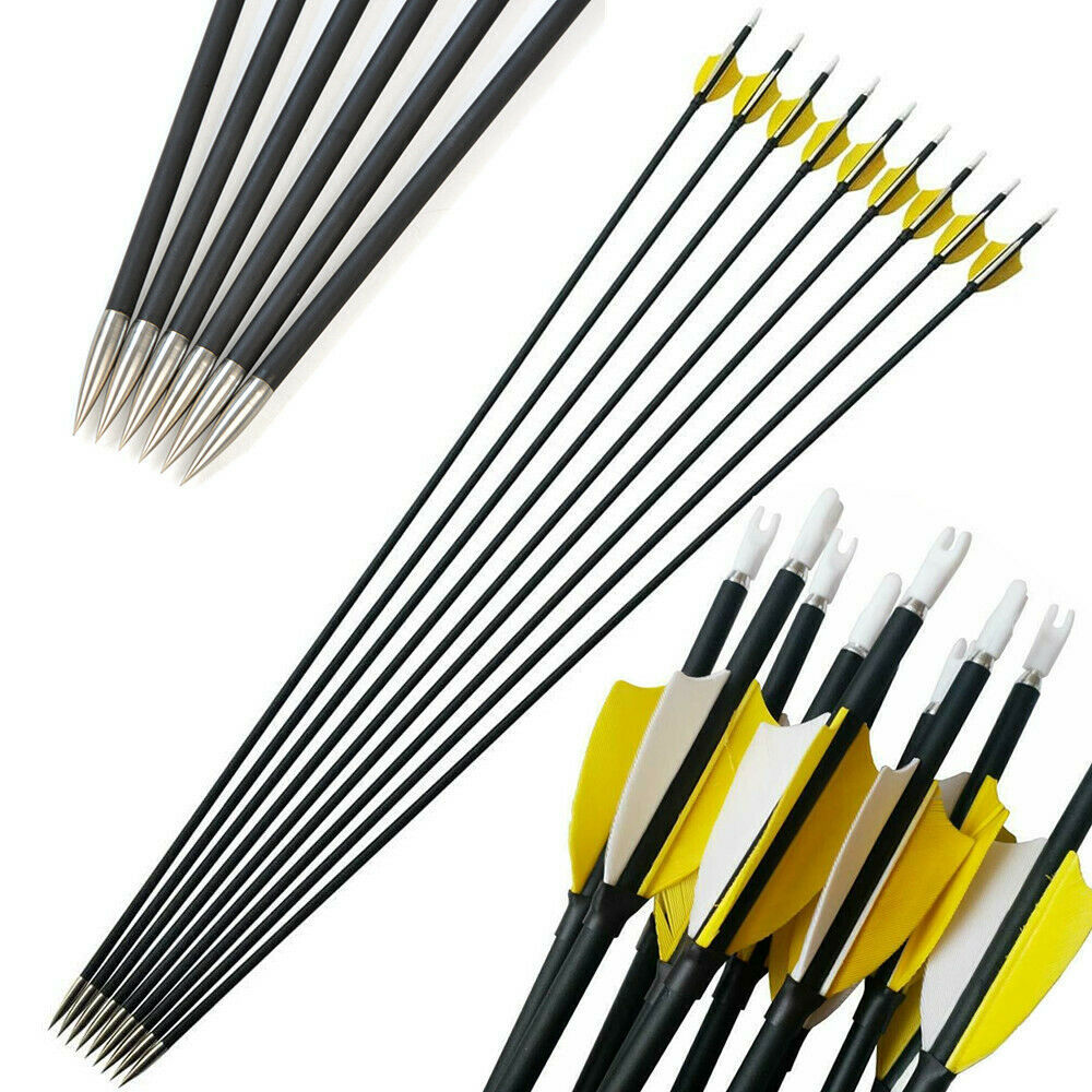 🎯SP1000 Carbon Arrows Natural Feather Archery-AMEYXGS Archery