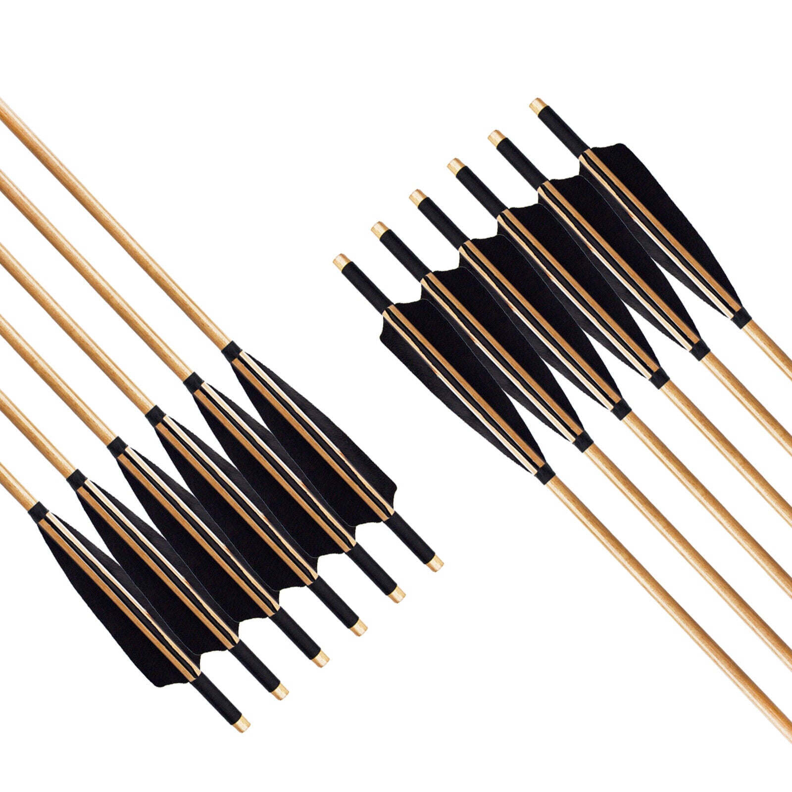 IRQ 31 Inch Wooden Arrows Archery Arrows with Fixed Arrow