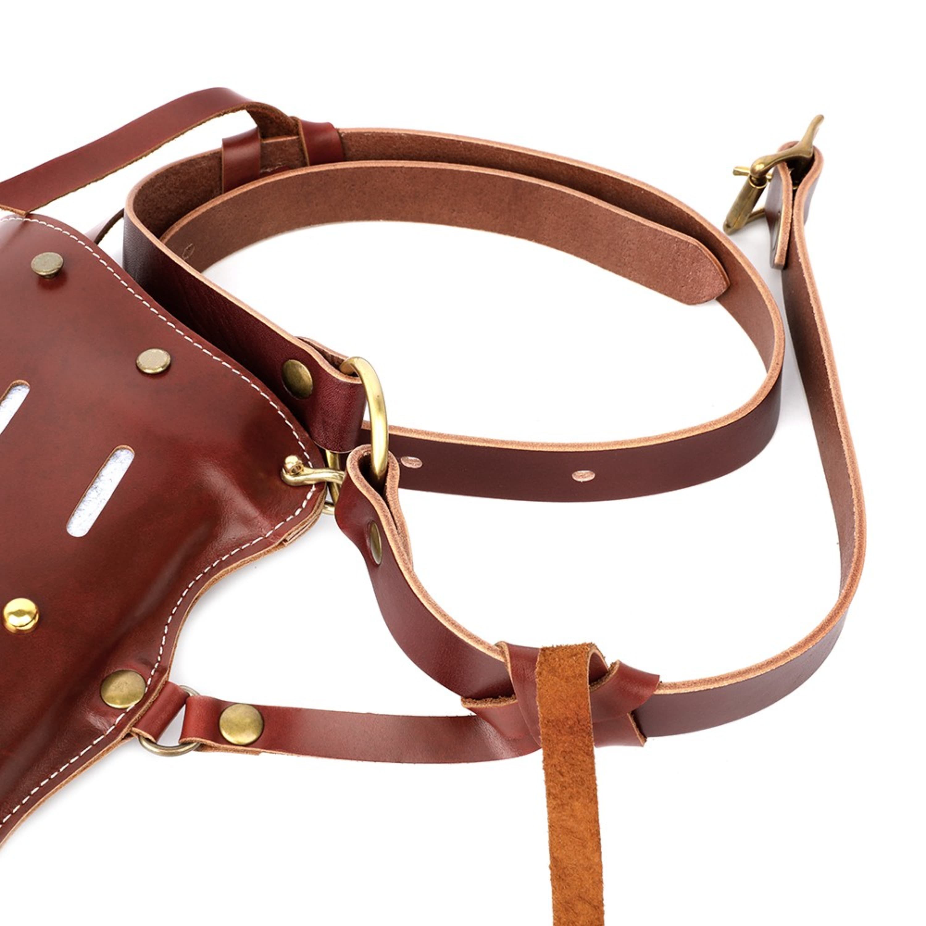 Traditional Cowhide Arrow Quiver Waist Holder for Archery
