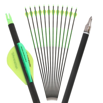 30" Carbon Archery Arrows SP300-800 with Screw-In Field Tips