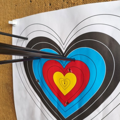 40cm Heart Archery Target Paper Durable Shooting Practice
