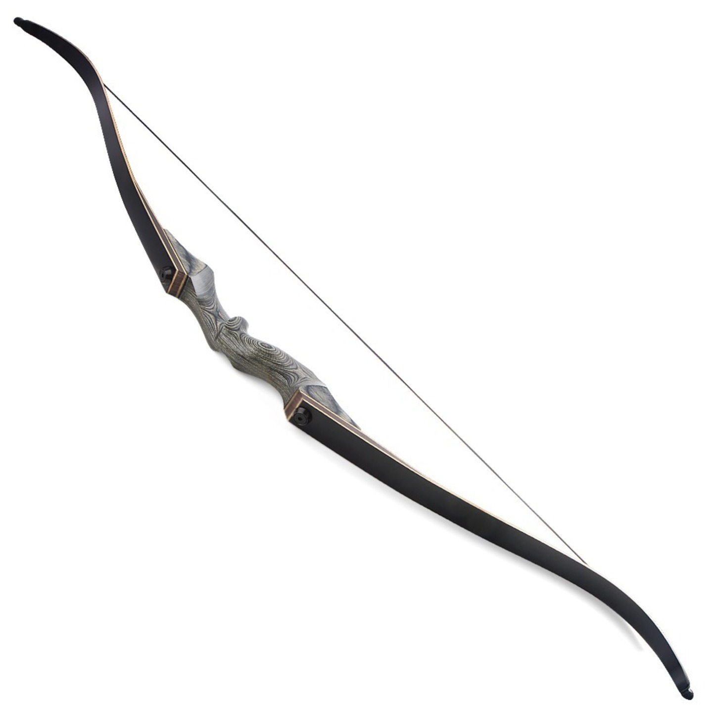 Black Hunter Wooden Recurve Takedown Bow for Adults