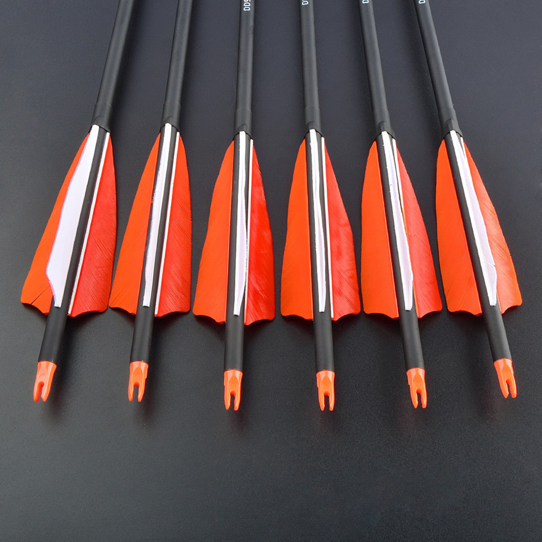 12x SP500 Carbon Arrows 4" Natural Feathers 30"  Archery Hunting