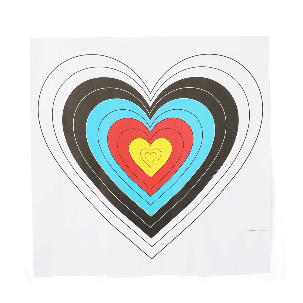 40cm Heart Archery Target Paper Durable Shooting Practice