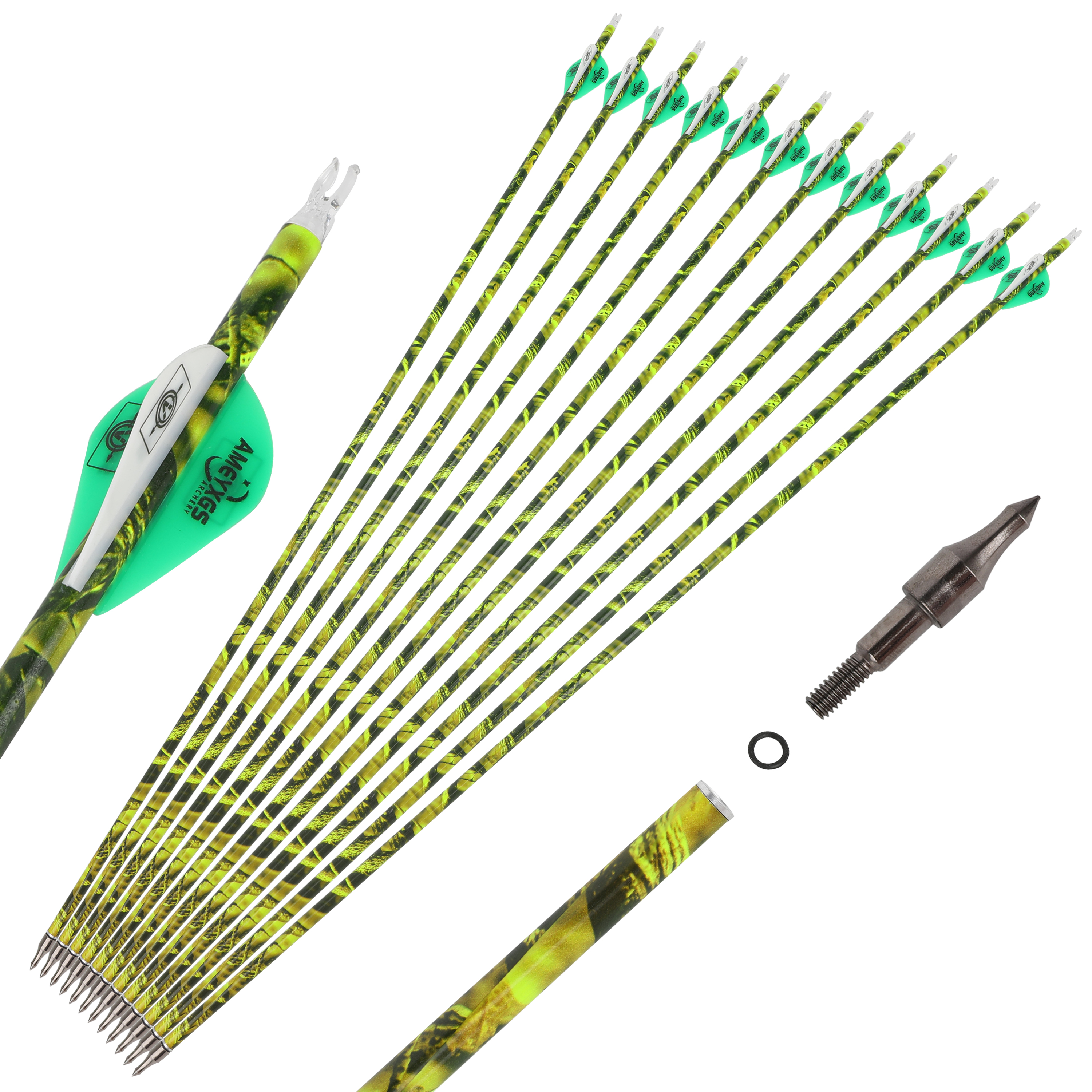 Camo Carbon Arrows Archery for Compound Recurve Bow