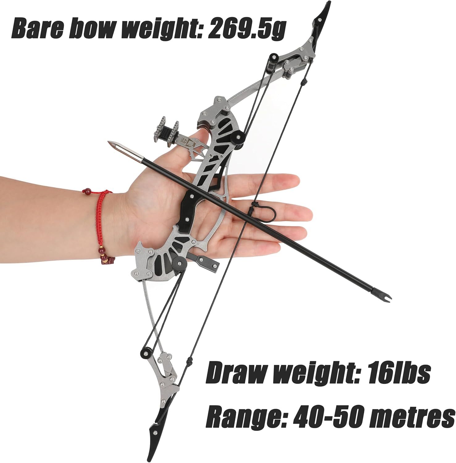 16 Mini Compound Bow Set 16lbs – Adult Target Shooting Practice Kit