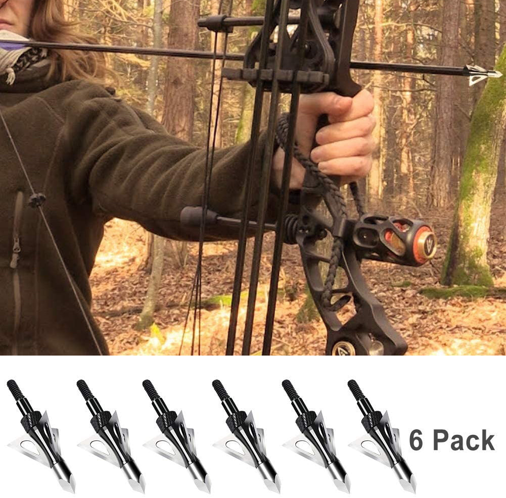 🎯Broadheads 100Grain 3 Blade for Hunting Composite Bow Crossbows-AMEYXGS Archery