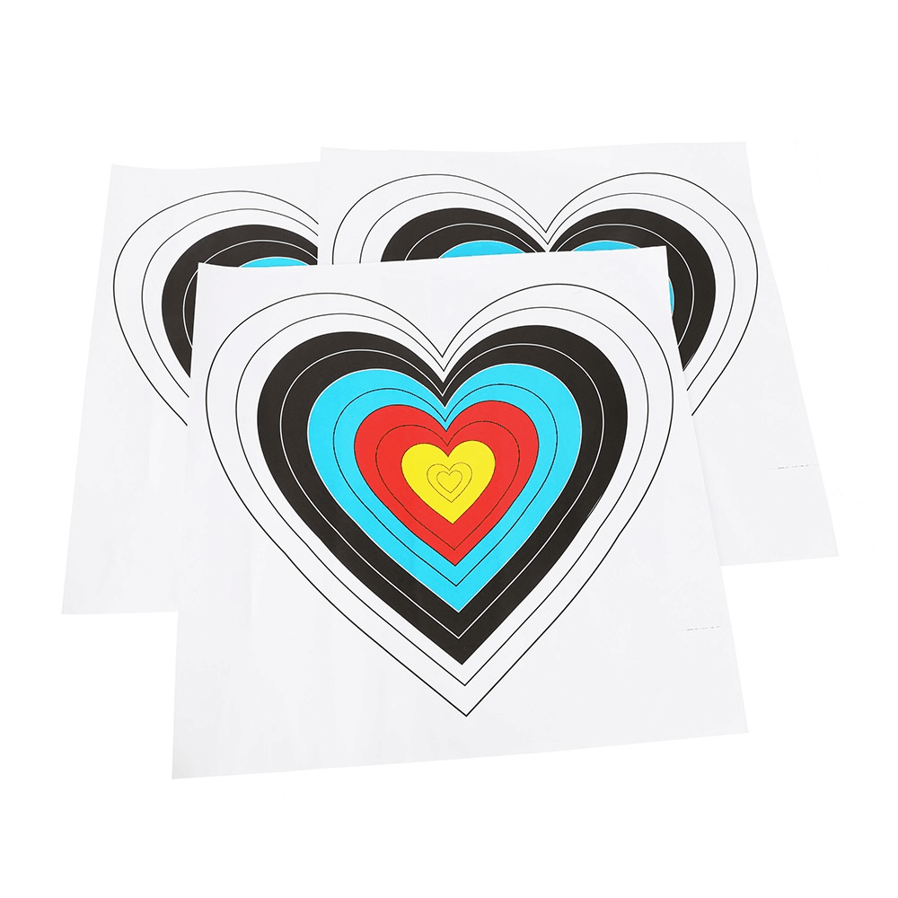 40cm Heart Archery Target Paper Durable Shooting Practice