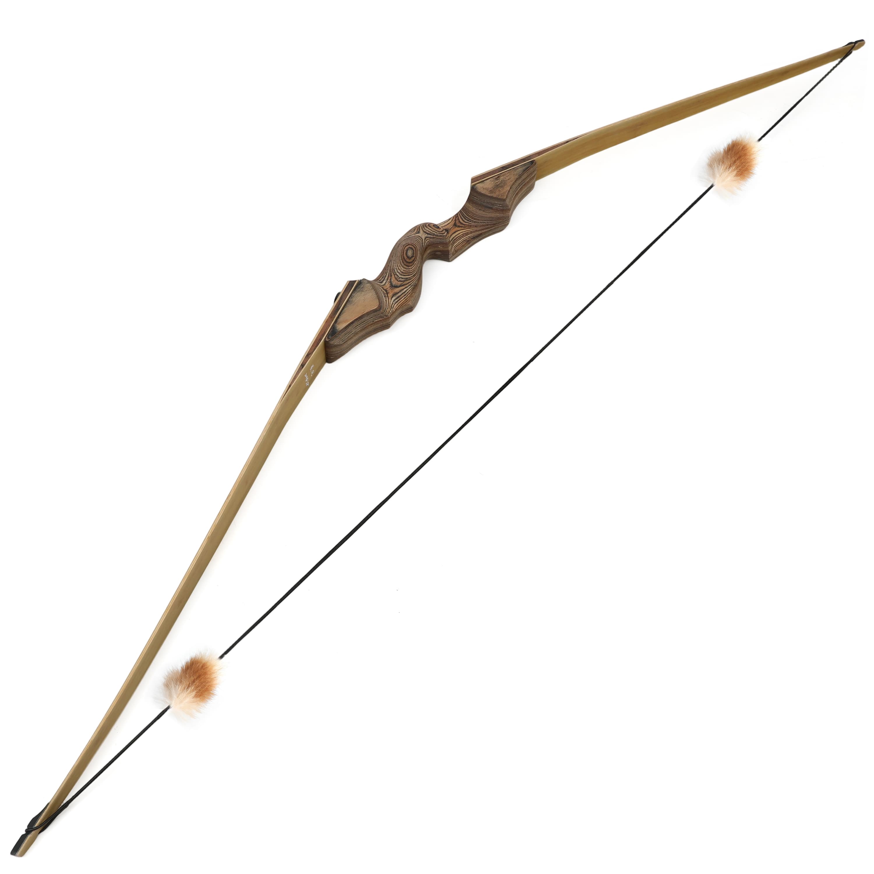 Black Hunter Wooden Longbow 20-60lbs Archery Hunting Kit