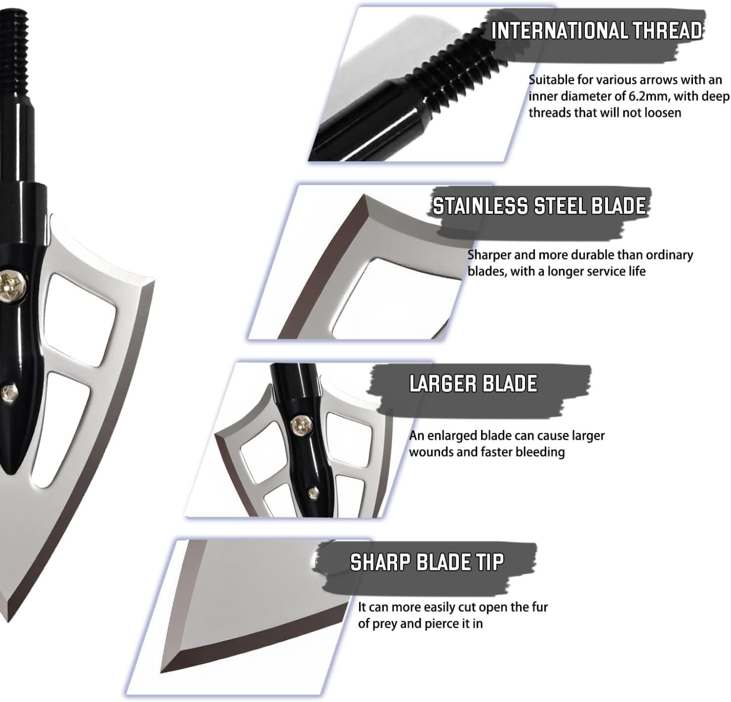 Screw-in Broadheads with Case Archery Broad for Compound Bow Crossbow