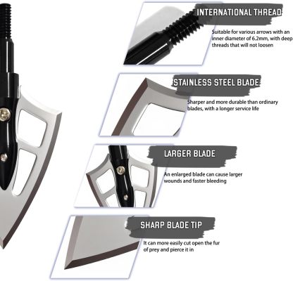 Screw-in Broadheads with Case Archery Broad for Compound Bow Crossbow