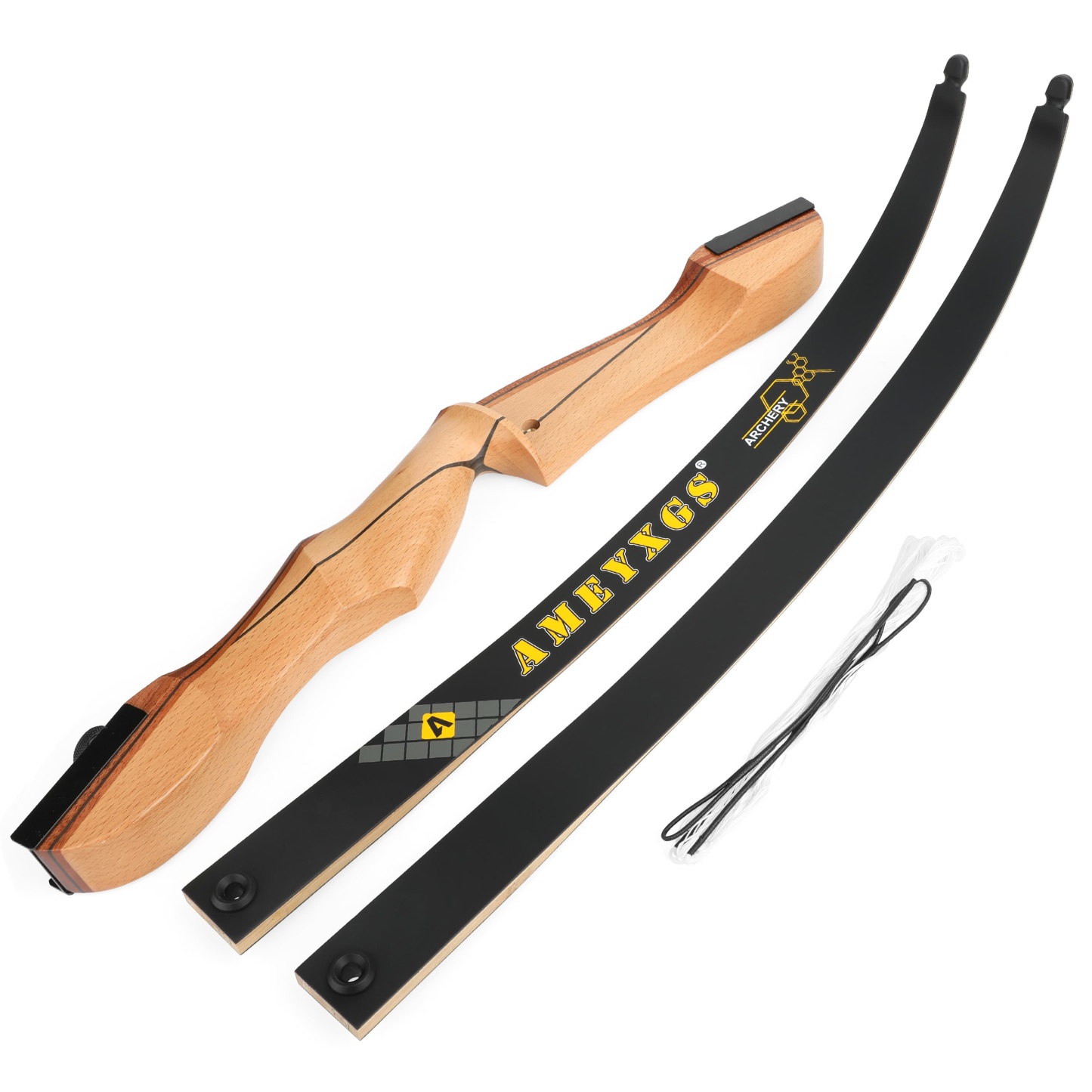Recurve Bow Complete Kit 66'' for Hunting & Practice 14-24lbs