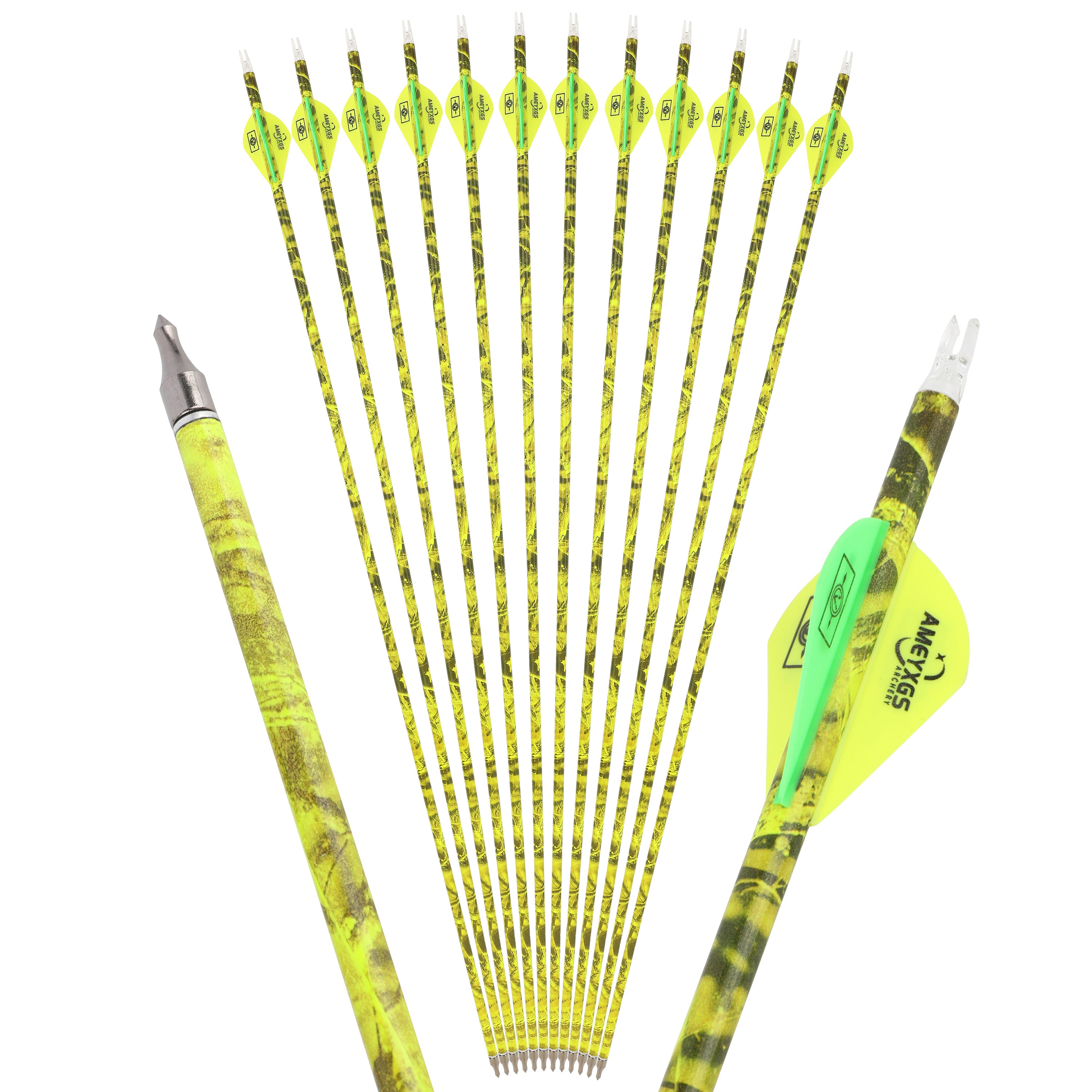 Camo Carbon Arrows Archery for Compound Recurve Bow – AMEYXGS Archery