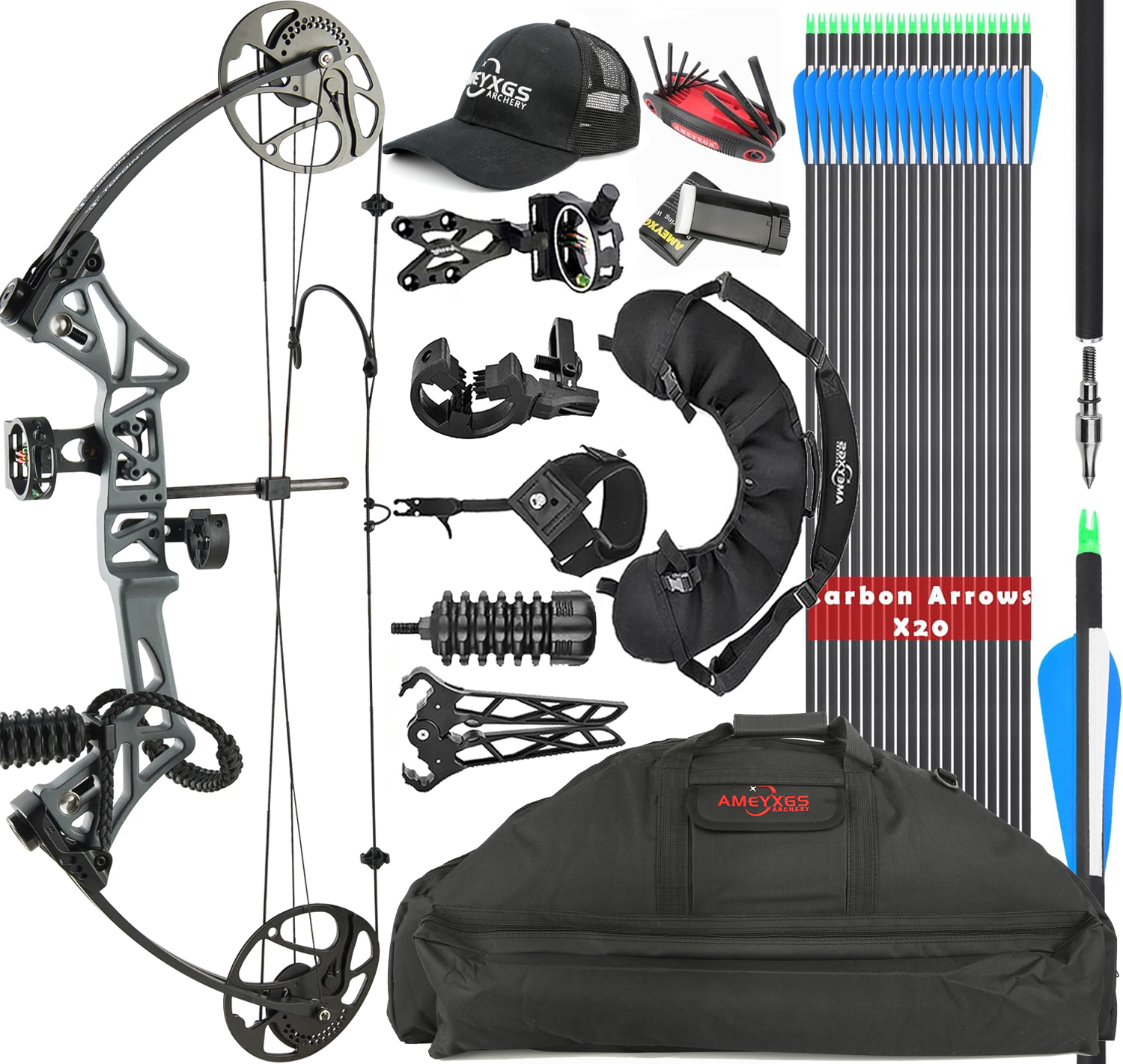 Topoint M1 Compound Bow 19-70 LBS Hunting Target Archery