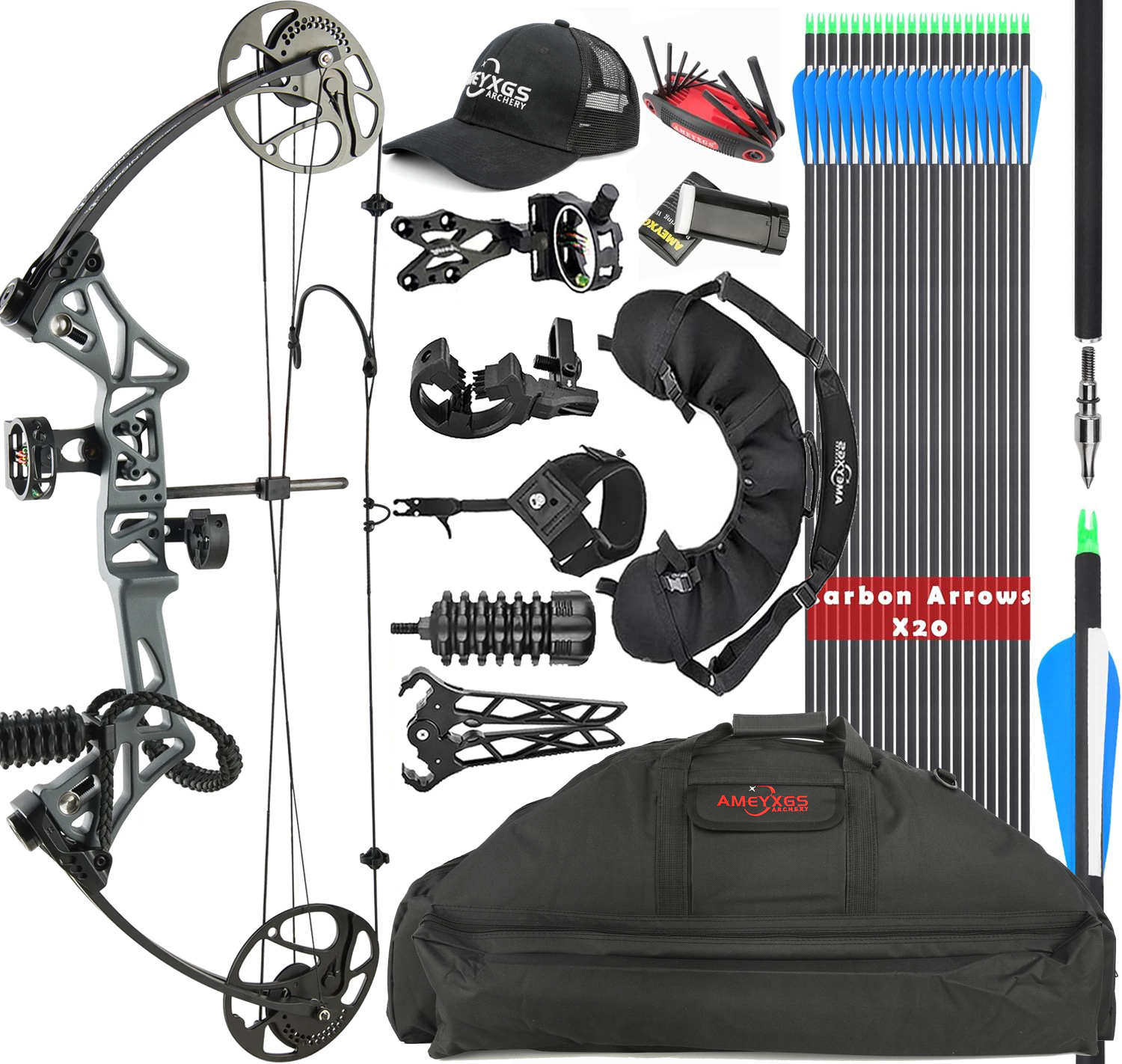 Topoint M1 Compound Bow 19-70 LBS Hunting Target Archery