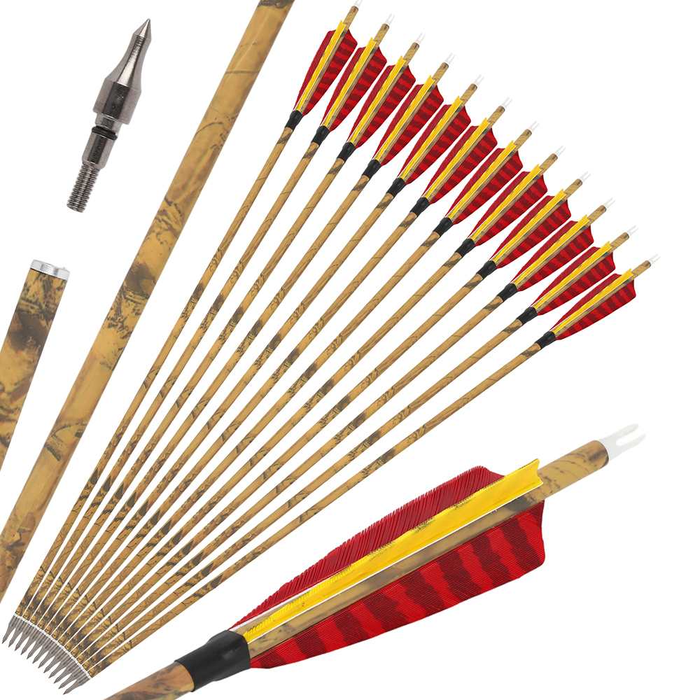30 Inch Carbon Archery Arrows 6 12 Pack 500 Spine 4 Inch Feathers