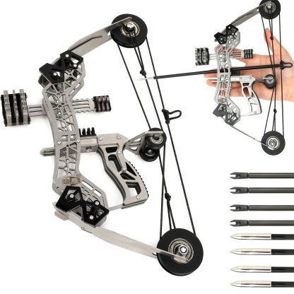 10" Mini Compound Bow Arrows Kit Archery Target Shooting Game 12lbs