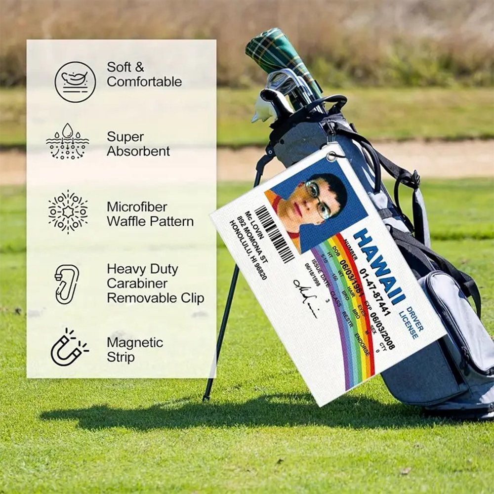 Golf Towel High Polyester Printed Bags Golfers Wiping Golf Clubs