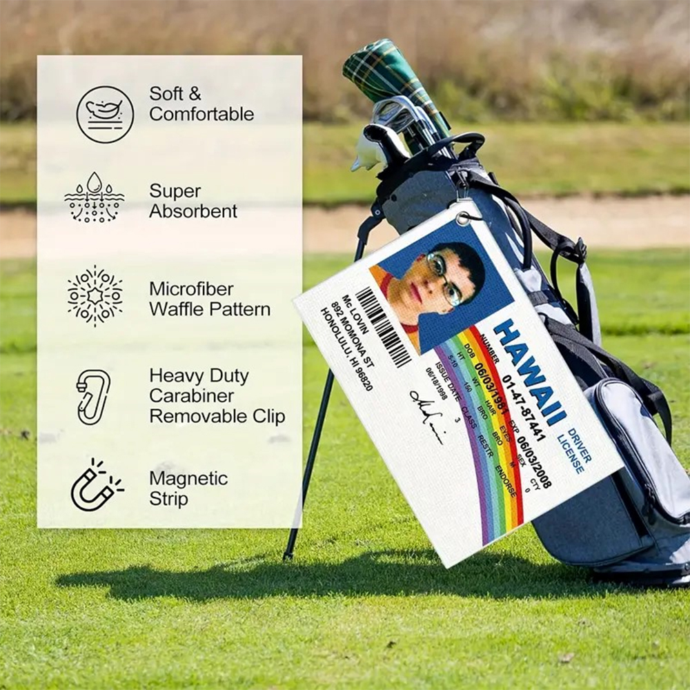 Golf Towel High Polyester Printed Bags Golfers Wiping Golf Clubs