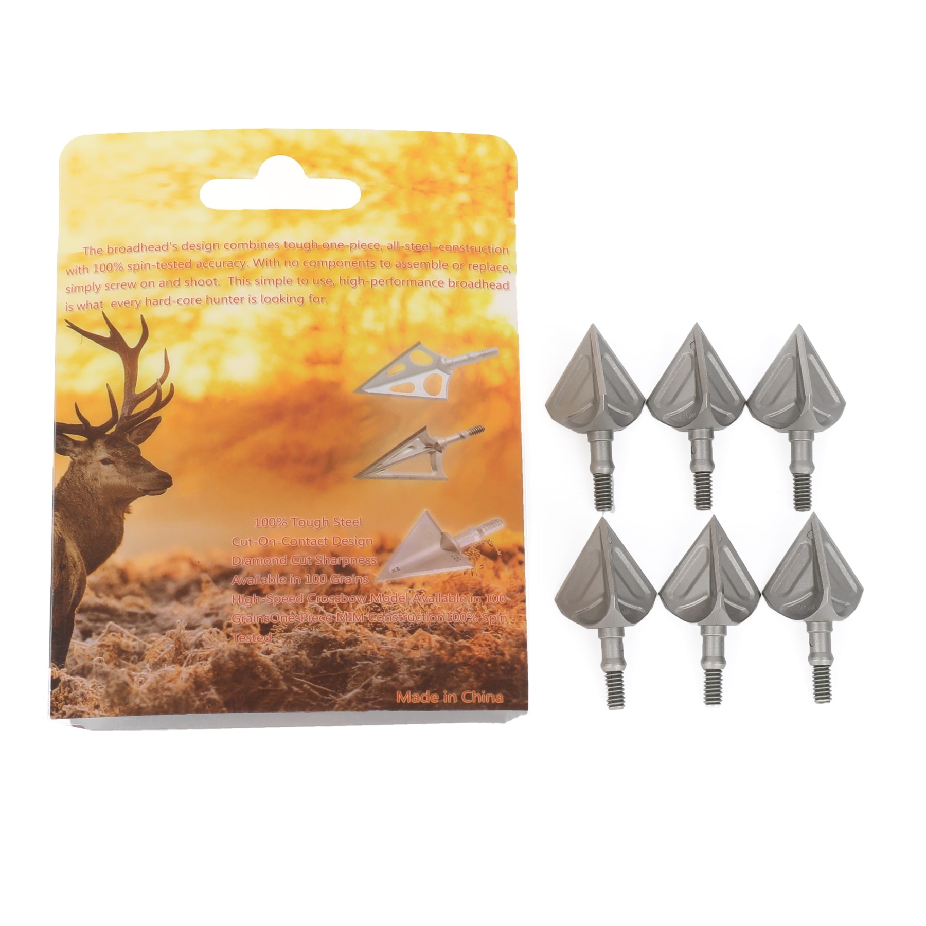  100Gr Stainless Steel Screw-in Broadhead Arrowhead Tip Bow Tatget 