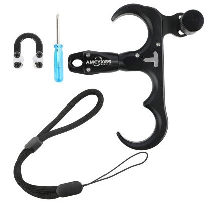 Archery 3 Finger Thumb Release Aid CNC Aluminum 360° Rotating Head