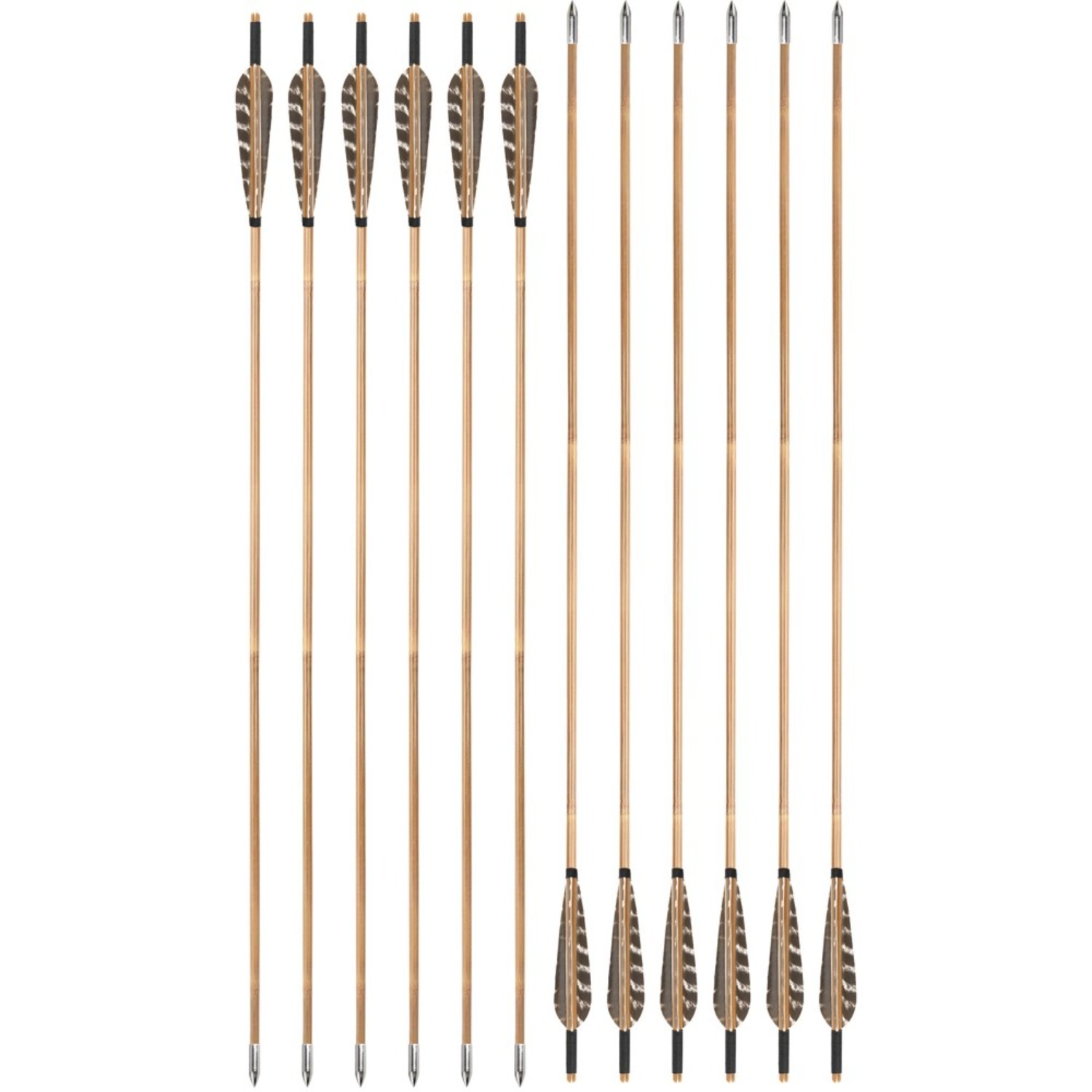  Handcrafted Bamboo Arrows 5" Feather Longbow Recurve Bow