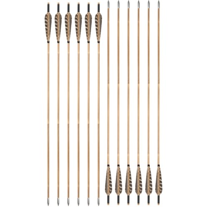  Handcrafted Bamboo Arrows 5" Feather Longbow Recurve Bow