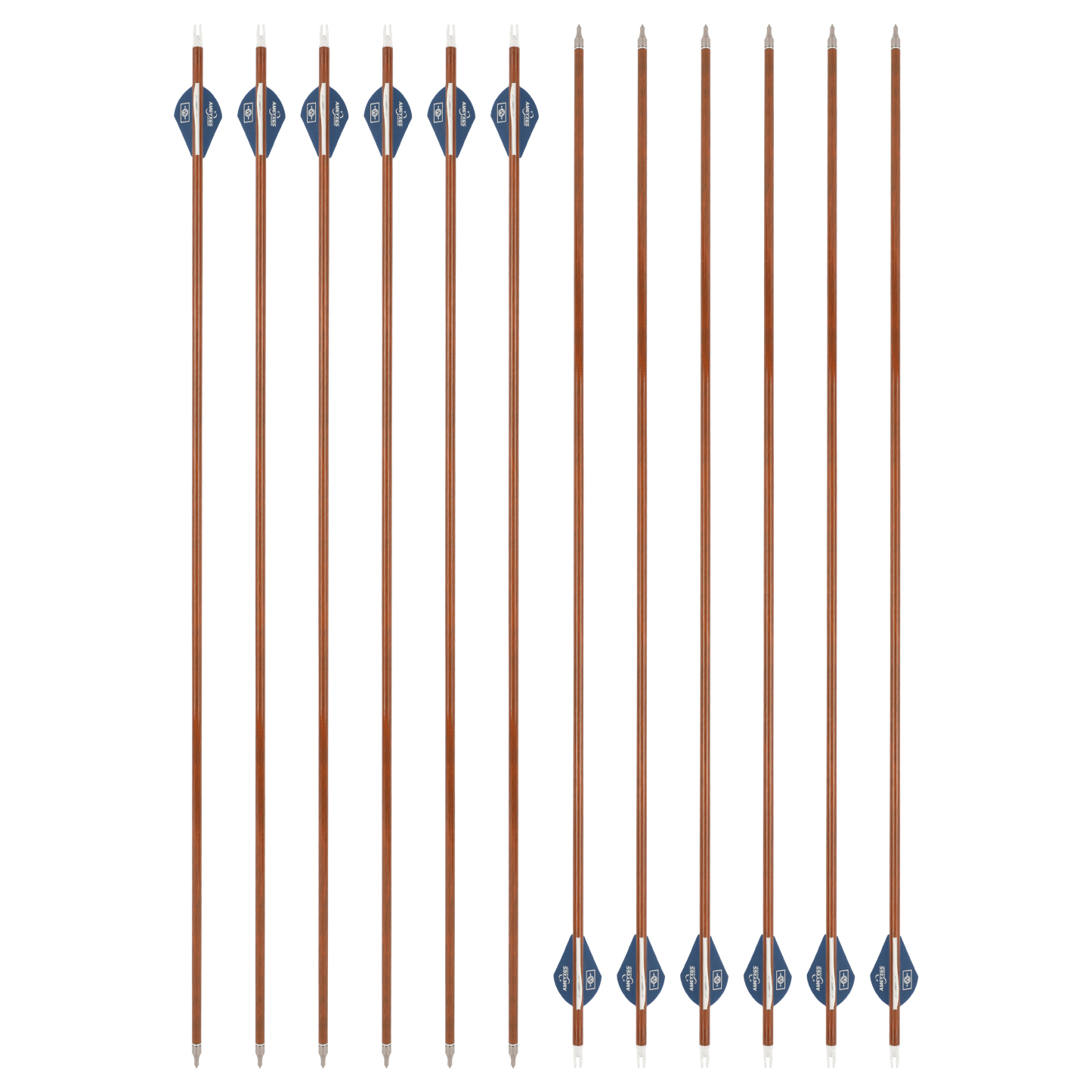30-Inch Carbon Mix Arrows with 2" AME Teardrop Vanes (12pcs)
