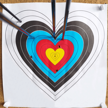 40cm Heart Archery Target Paper Durable Shooting Practice