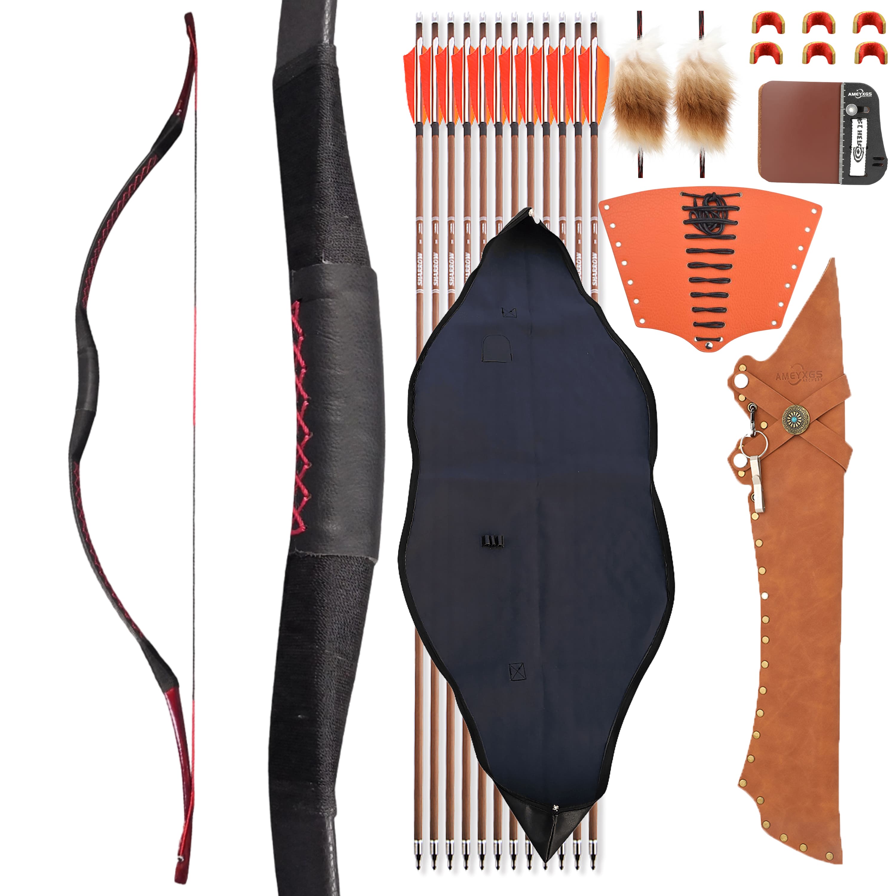 AMEYXGS Archery Traditional Mongolian Horse Lognbow 25-50lbs