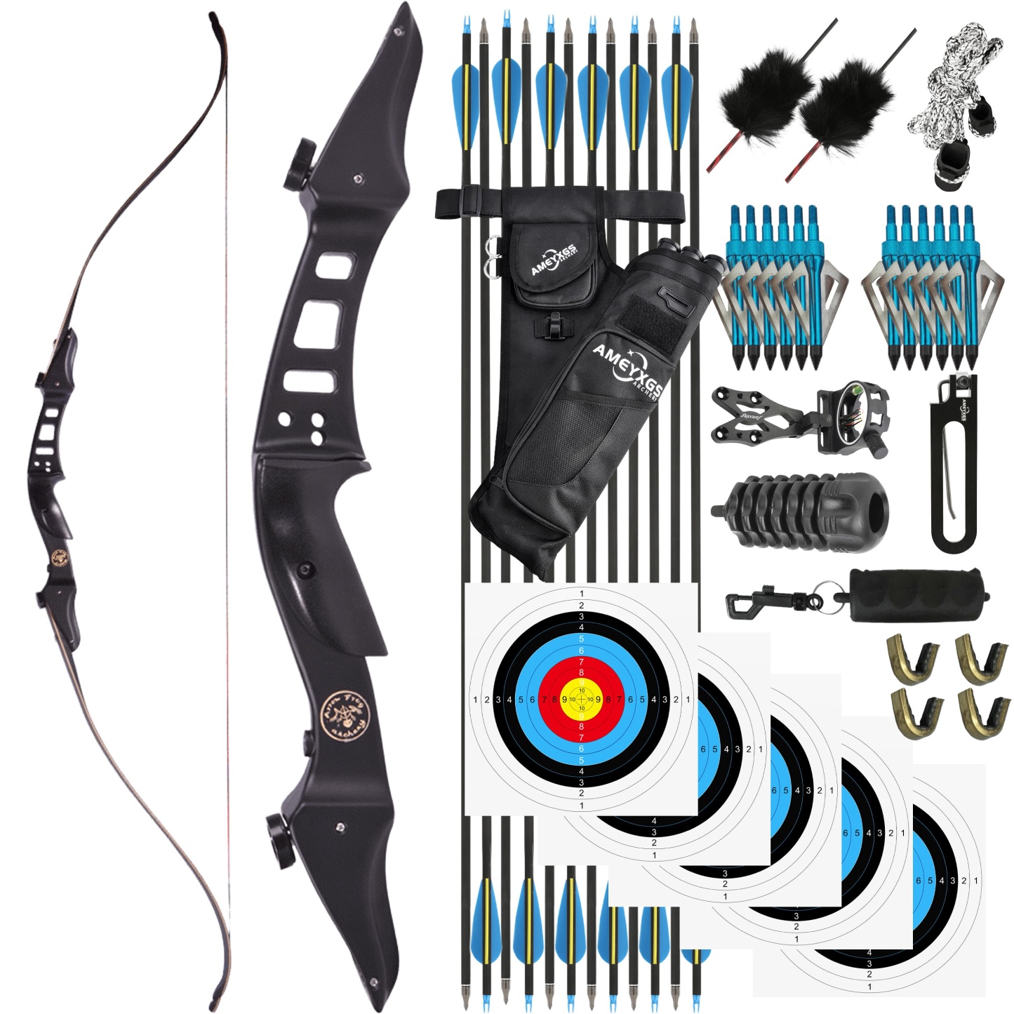 60" Recurve Bow Set 20-50lbs