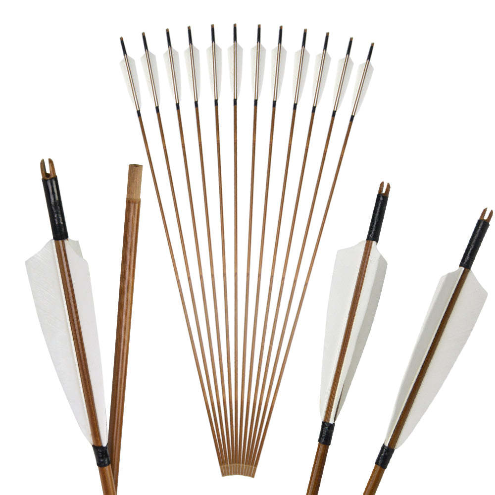 🎯Archery Handmade Traditional Bamboo Arrow for Longbow Bow Shooting Hunting-AMEYXGS Archery