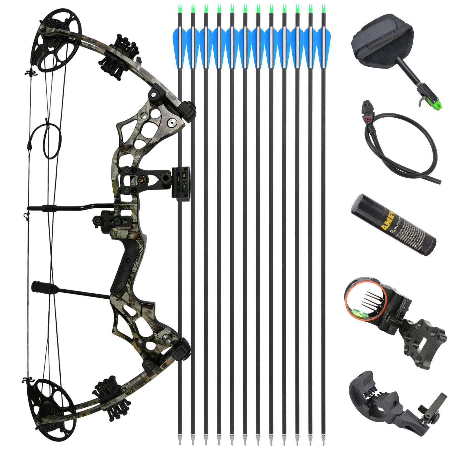Compound Bow 30-70lbs Dual Cam 70% Let-Off Hunting Target Archery